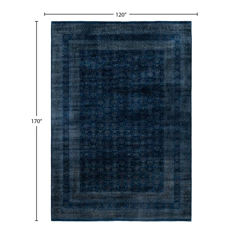 Overdyed One-of-a-Kind Hand-Knotted Area Rug - Black - 10' 0" x 14' 2"