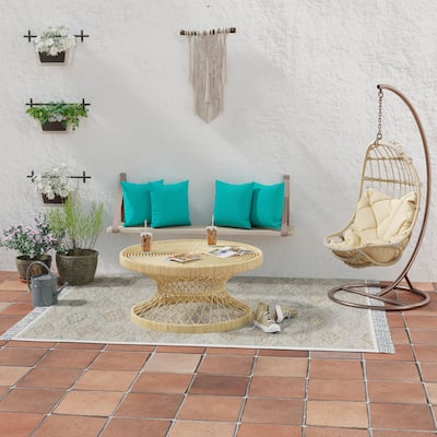 Sunbrella 16" x 16" Turquoise Solid Outdoor Throw Pillow - Set of 2 - 16'' L x 16'' W x 4'' H