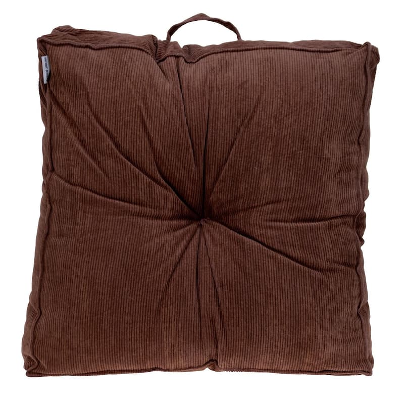Corduroy Styled Burnt Orange Tufted Floor Pillow
