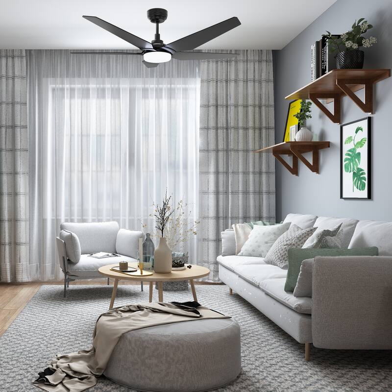 CARRO Boreas 52" Smart Ceiling Fan with Light and Remote-Downrod
