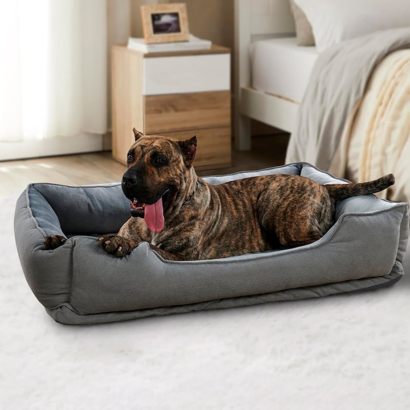 Textured Plush Rectangle Pet Bed