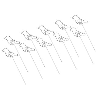 Uxcell 4.7 Inch Metal Wire Place Card Holder, 30 Pack Photo Picture Floral Picks Heart Shape Clips DIY, Silver Tone