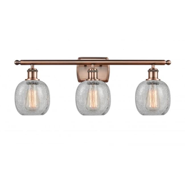 Innovations Lighting Belfast 3 Light 26" Wide Bathroom Vanity Light - Antique Copper / Clear Crackle