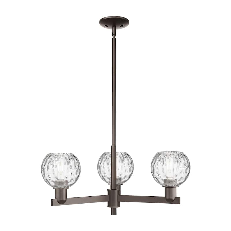 Innovations Lighting Endless Possibilities Arcadia - Athens Water Glass - 3 Light 28" Stem Hung Chandelier - Oil Rubbed Bronze
