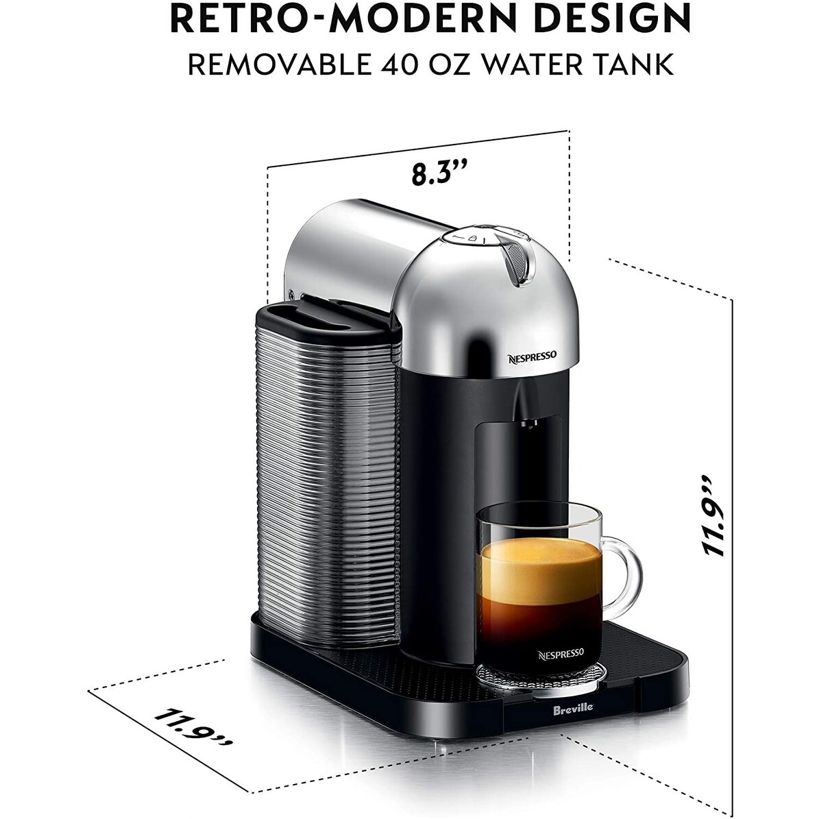 Vertuo Coffee and Espresso Machine by Breville,5 Cups, Chrome - Bed Bath &  Beyond - 41320545