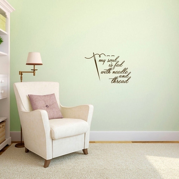 Needle and Thread Sewing Wall Decal - 24" wide x 16" tall. Opens flyout.