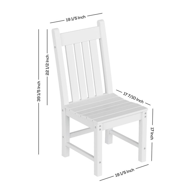 Laguna Hdpe All Weather Outdoor Patio Dining Set with Square Table, Armless Chairs (5-Piece Set)