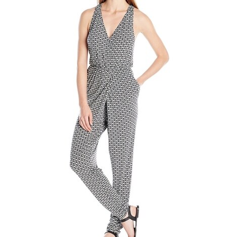 bcbg black and white jumpsuit