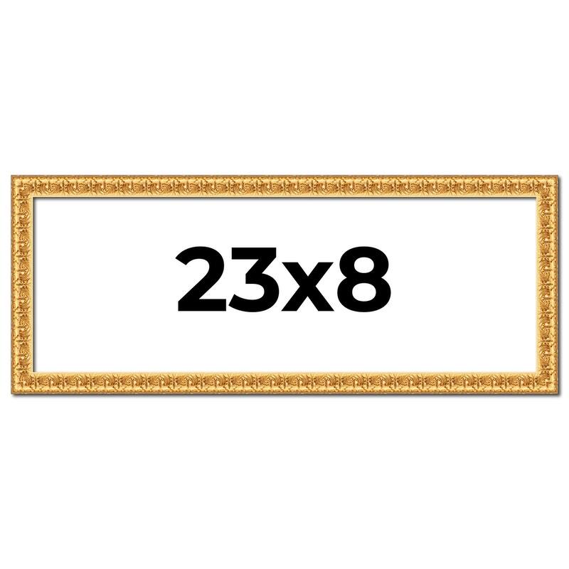 23x8 Frame Gold Real Wood Picture Frame Width 1 inches | Interior
