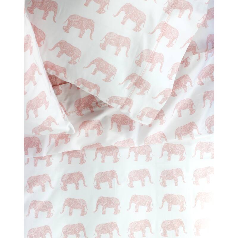 400 Thread Count Elephants Embroidered Sheet Set - 4 Color