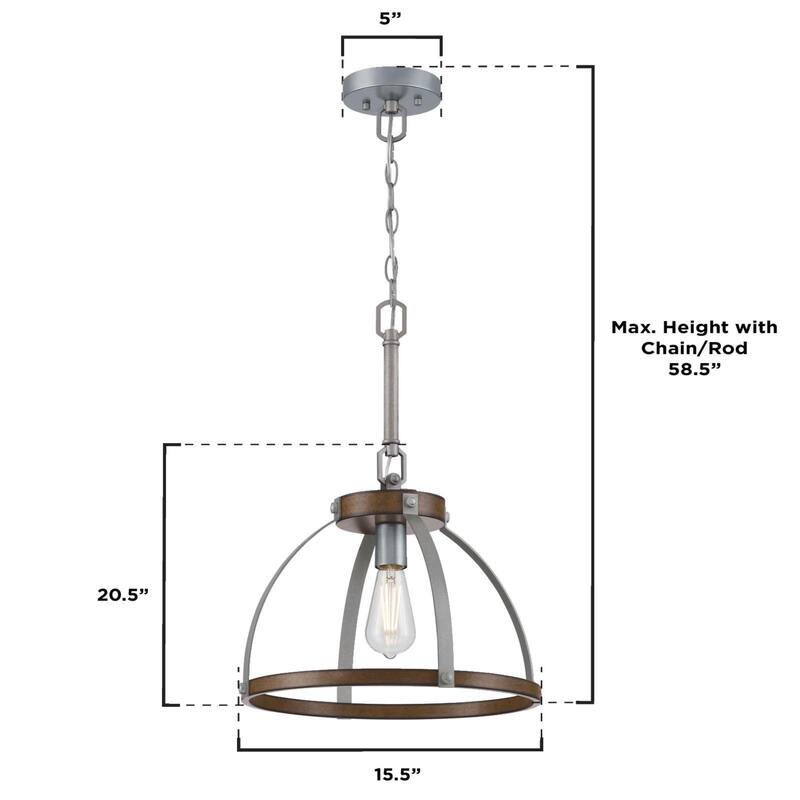 Westinghouse Lighting Oak Lane One Light Indoor Pendant/Semi-Flush Mount Ceiling Fixture - 1-Light