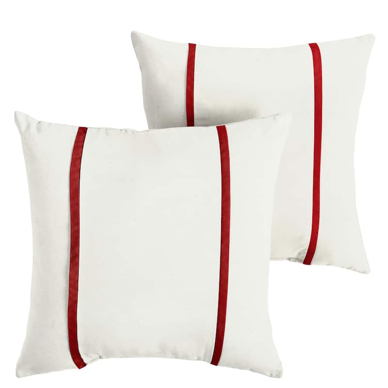 Sorra Home Sunbrella Outdoor Double Petite Flange Pillow Set of 2