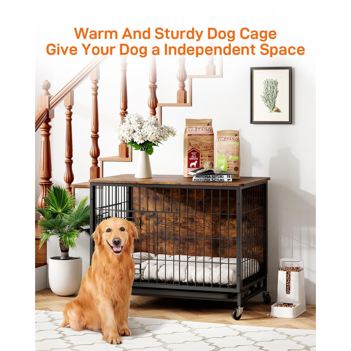Dog kennel with removable tray top
