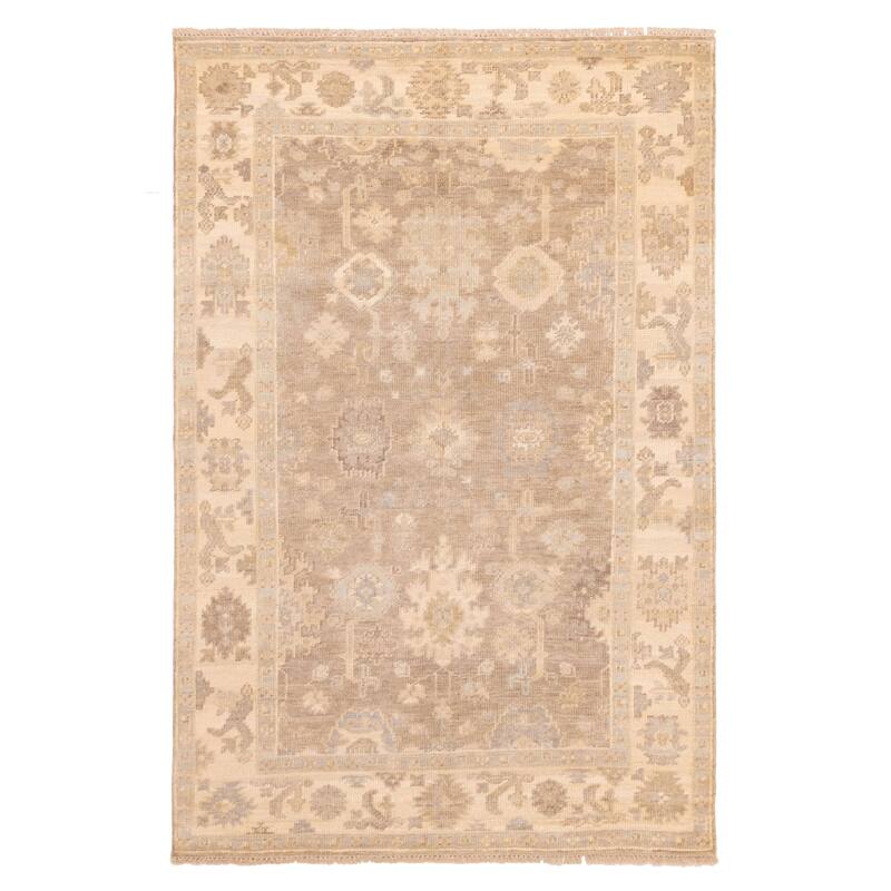 ECARPETGALLERY Hand-knotted Kavya Oushak Taupe Wool Rug - 5'11 x 9'2