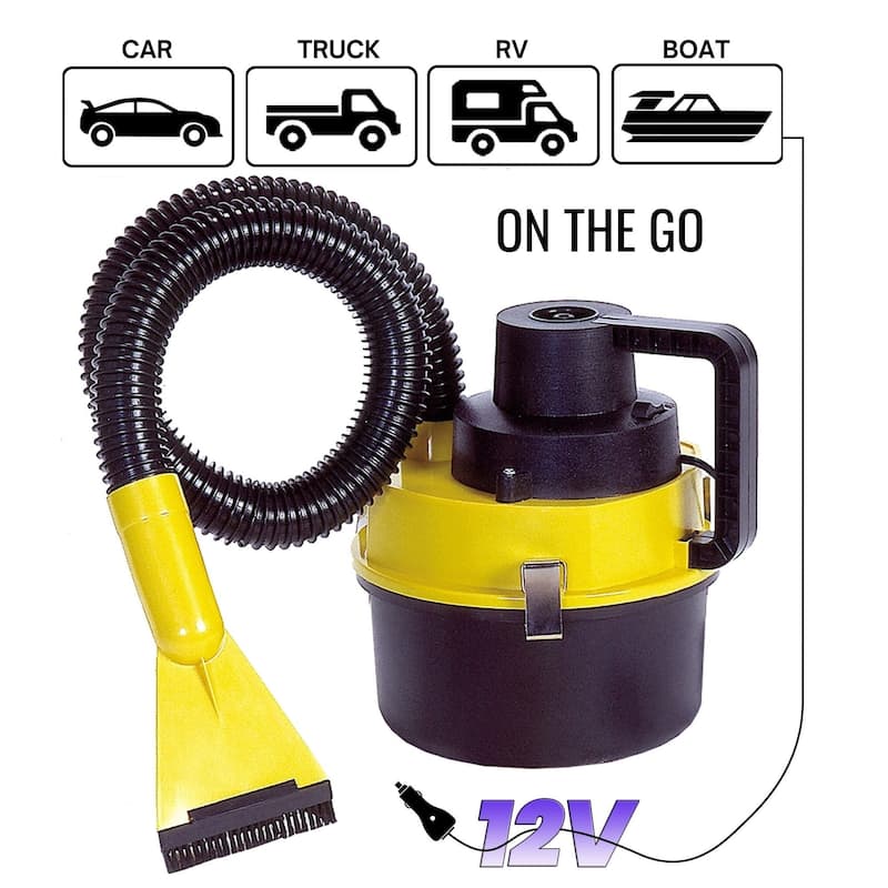 Koolatron 12V Portable Wet/Dry Canister Vacuum and Inflator w/ 4 Nozzles