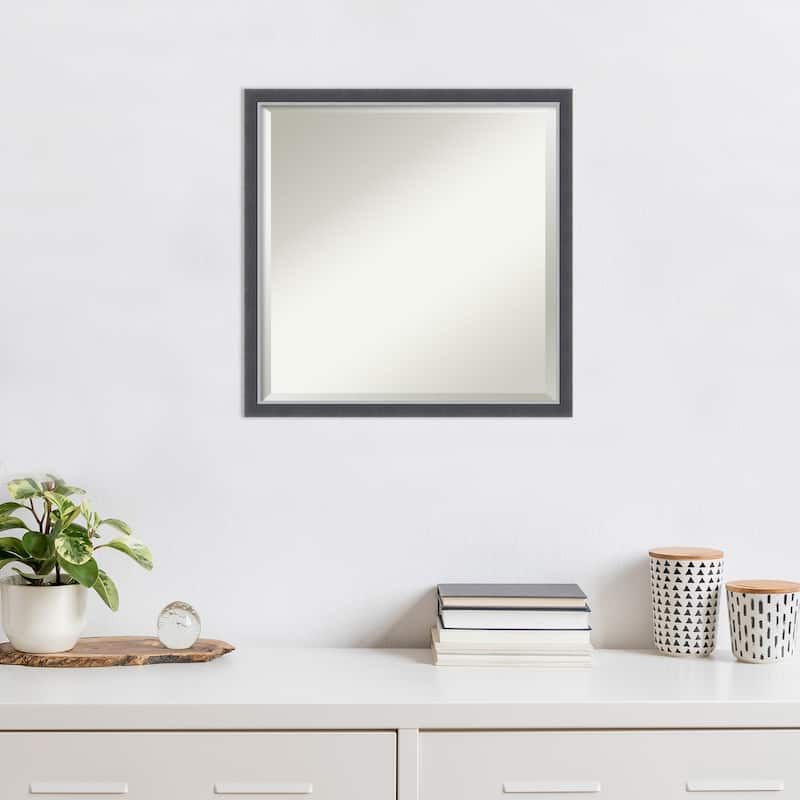 Beveled Wall Mirror - Eva Black Silver Thin Frame - Eva Black Silver Thin