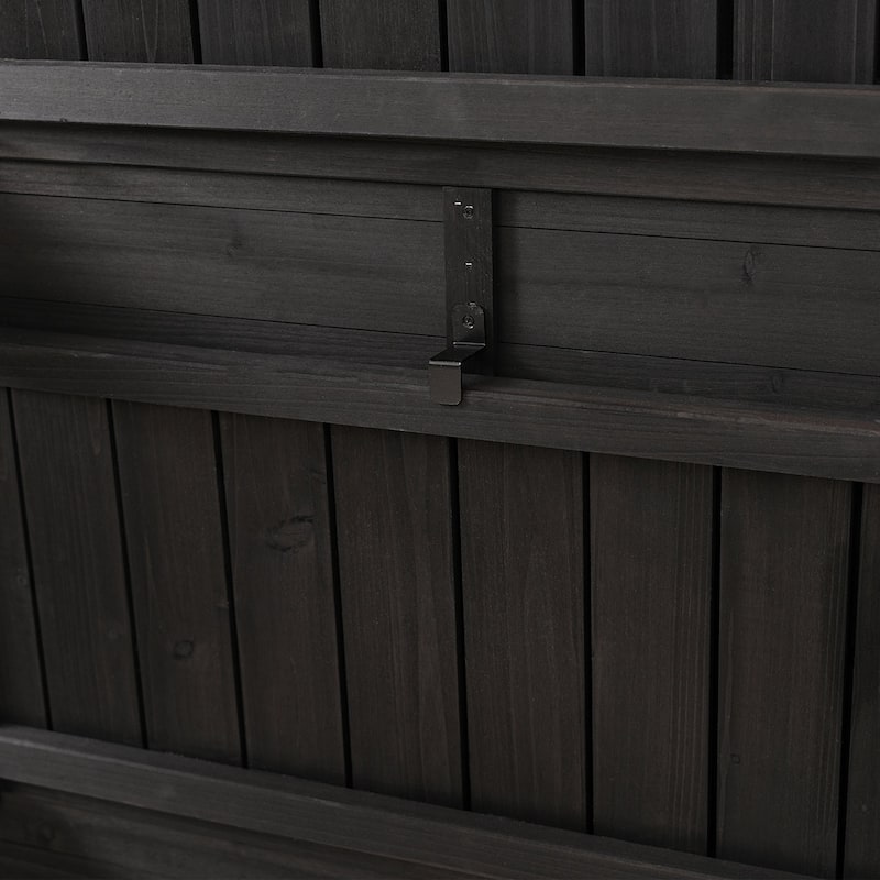 Outdoor Black Wooden Greenhouse with 4 Independent Skylights and 2 Folding Middle Shelves