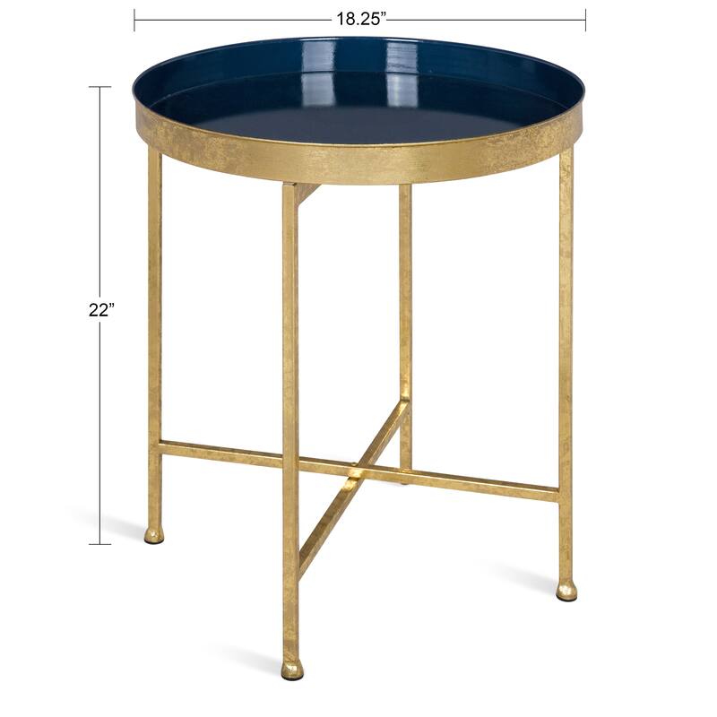 Kate and Laurel Celia Round Metal Side Table - 18.25x18.25x22
