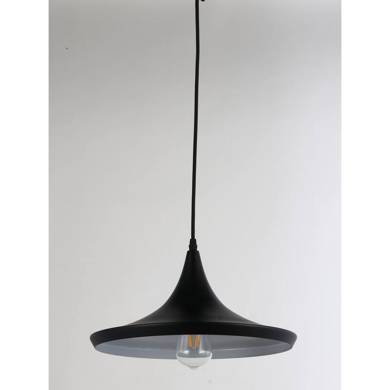 Modern Pendant Light - Black Finish, Adjustable Height, Retro Design for Kitchen, Dining Room, Bedroom - 7