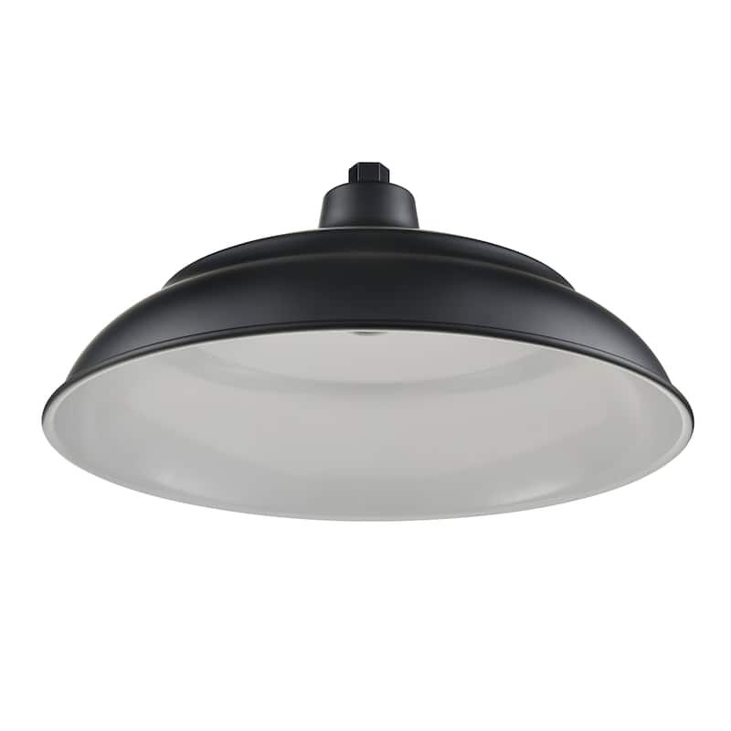 R Series 1-Light Aluminum Warehouse Shade Satin Black - Satin Black