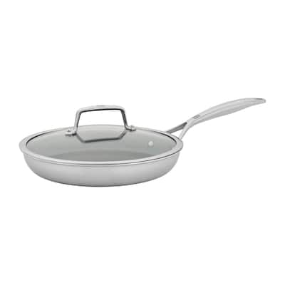 ZWILLING Energy Plus 10-inch Stainless Steel Ceramic Nonstick Fry Pan with Lid - 2-pc