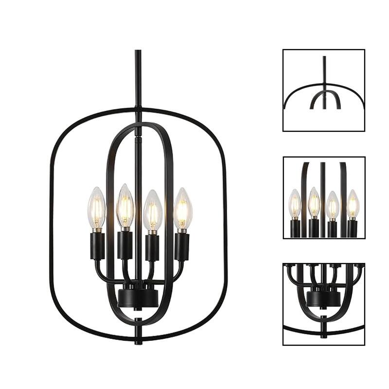4 Light bulb light black kitchen light metal pendant light