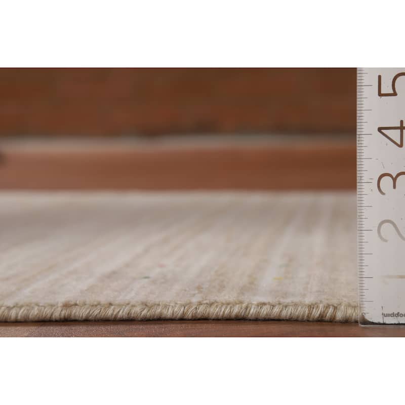 Striped Camel Gabbeh Indian Runner Rug Hand-Knotted Wool Carpet - 3'1" x 9'6"
