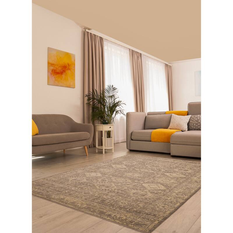 ECARPETGALLERY Hand Loomed Elysian Grey Wool Rug - 8'0 x 9'11