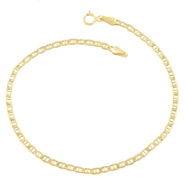 MCS Jewelry 14 Karat Yellow Gold Mariner Link Chain Bracelet 3.2 mm Length: 7 