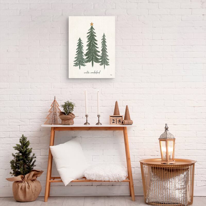 Woodland Christmas Trees Canvas Art Print