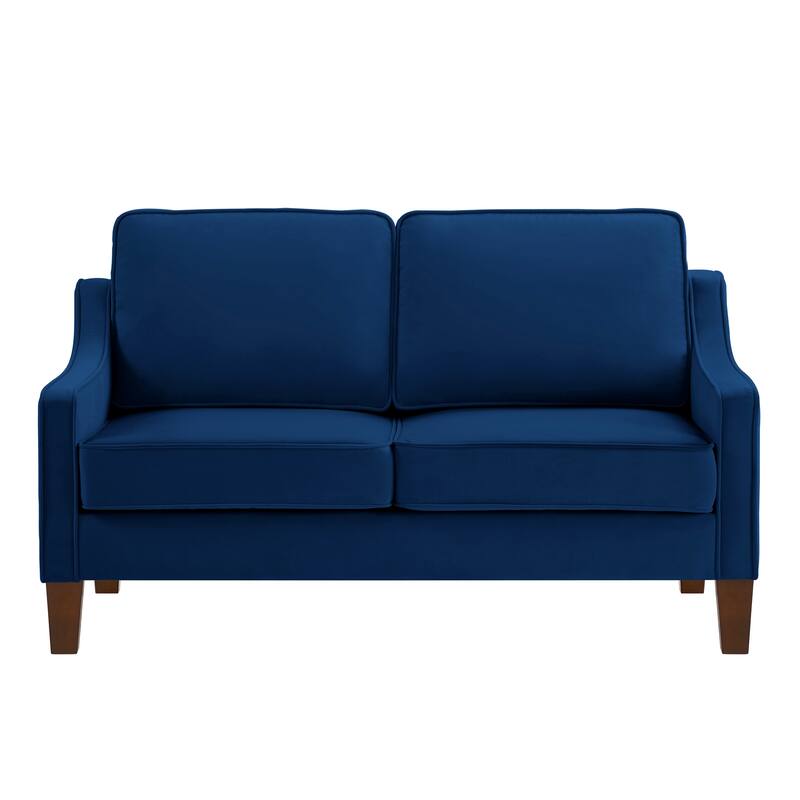 Upholstered Velvet sofa with Wooden Legs