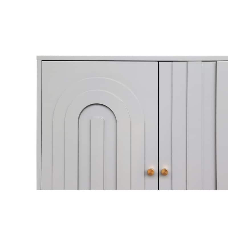 59'' Modern Wooden Cabinet Sideboard Buffet Server with Adjustable Shelves,2 Colors