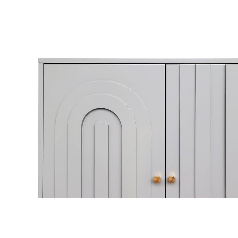 Modern 4-Door Wooden Sideboard Cabinet for Living Room Storage and Organization