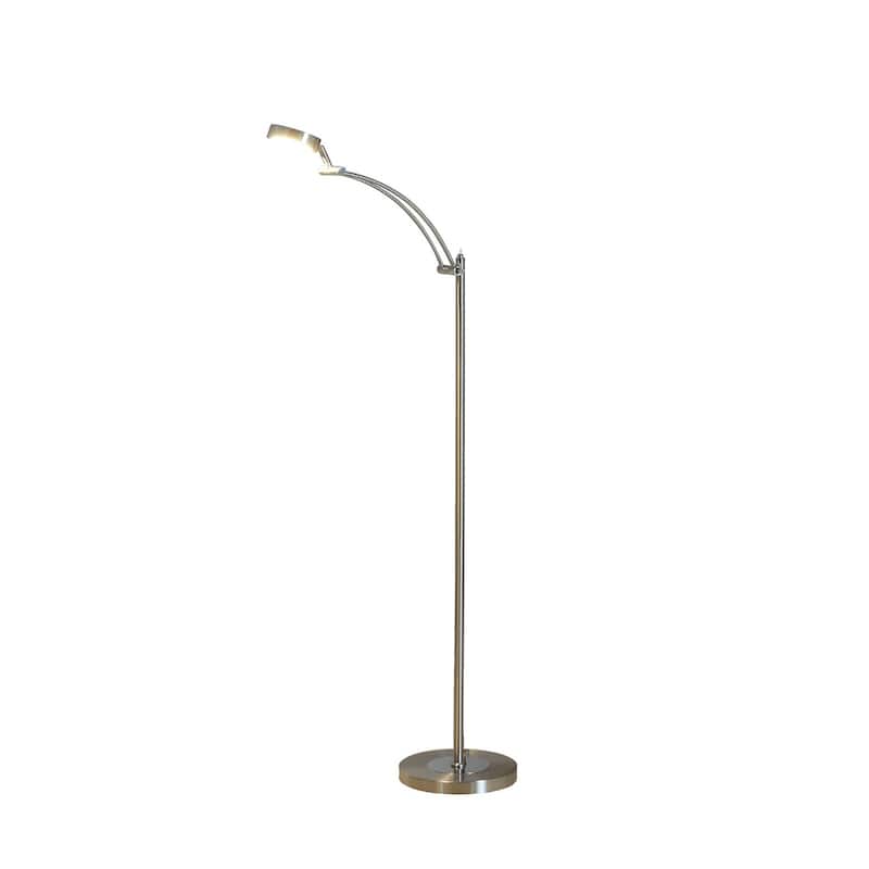 54" Silver Adjustable LED Task Floor Lamp With Silver - 9" x 16" x 54"