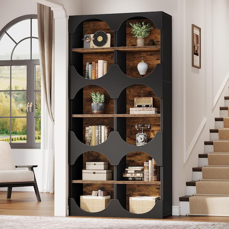 Modern 70.8-Inch Tall Bookcase Bookshelf with Open Storage Shelf