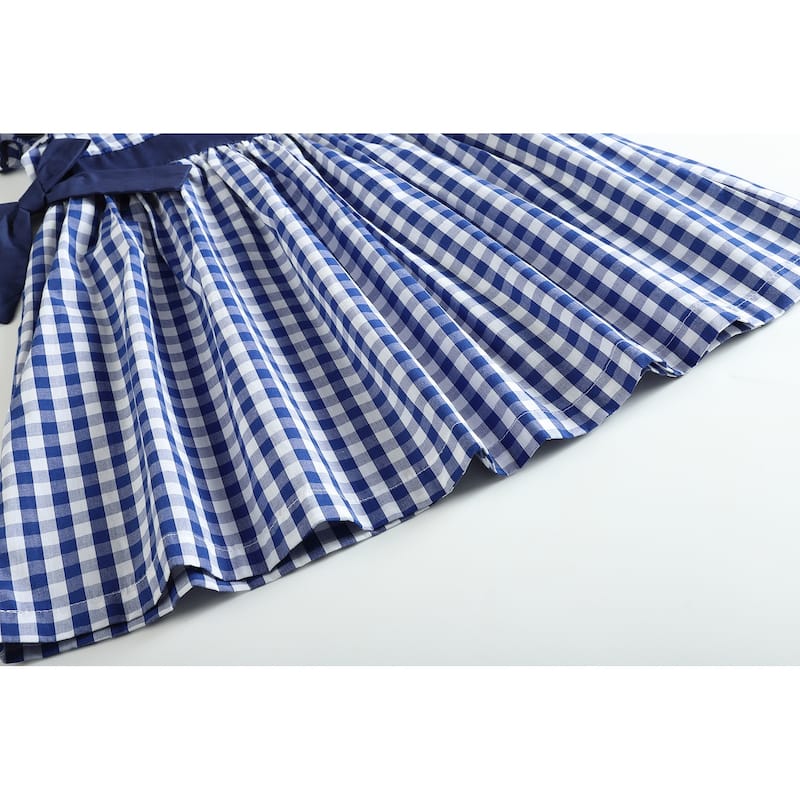 Lil Cactus Royal Blue Gingham A-Line Dress