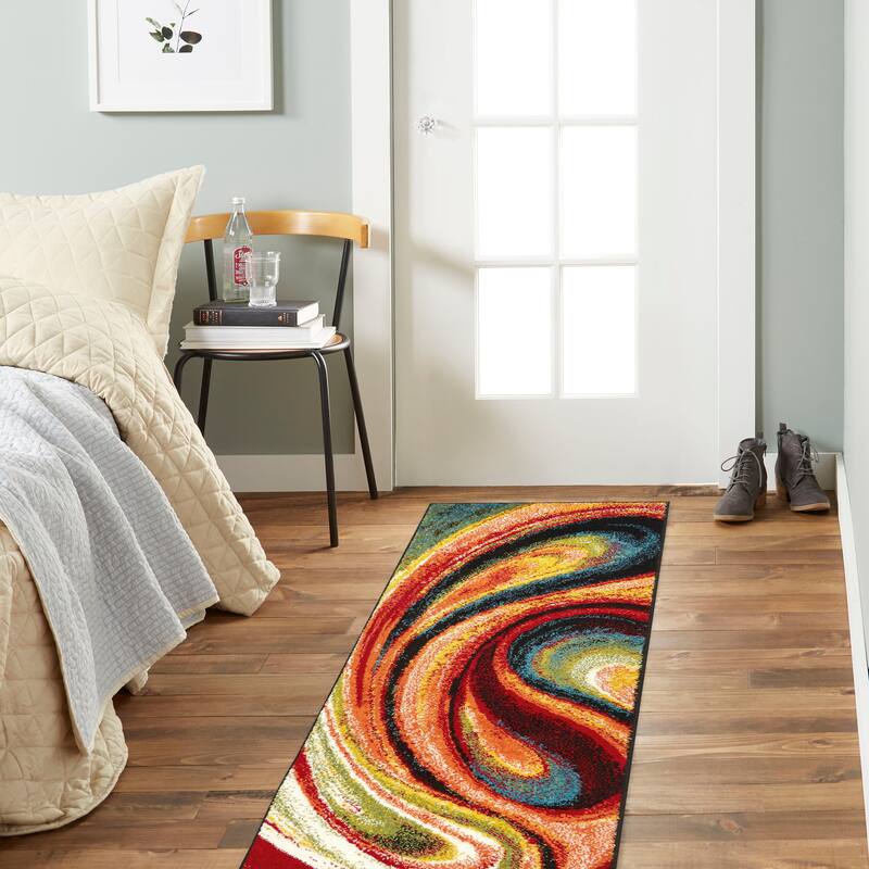 Home Dynamix Splash Adja Abstract Rainbow Swirl Area Rug
