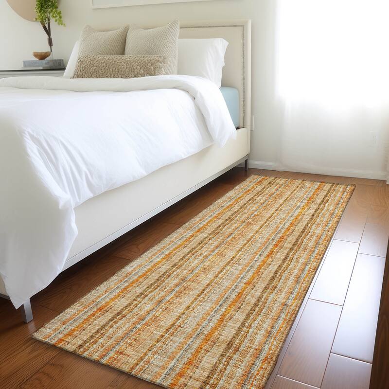 Premium Washable Super Soft Stripe Ombre Mayfield Rug - Peach - 2'3" x 7'6"