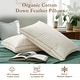preview thumbnail 2 of 19, Set of 2 100% Organic Cotton Down Feather Pillow-in-a-pillow Design Bed Pillow