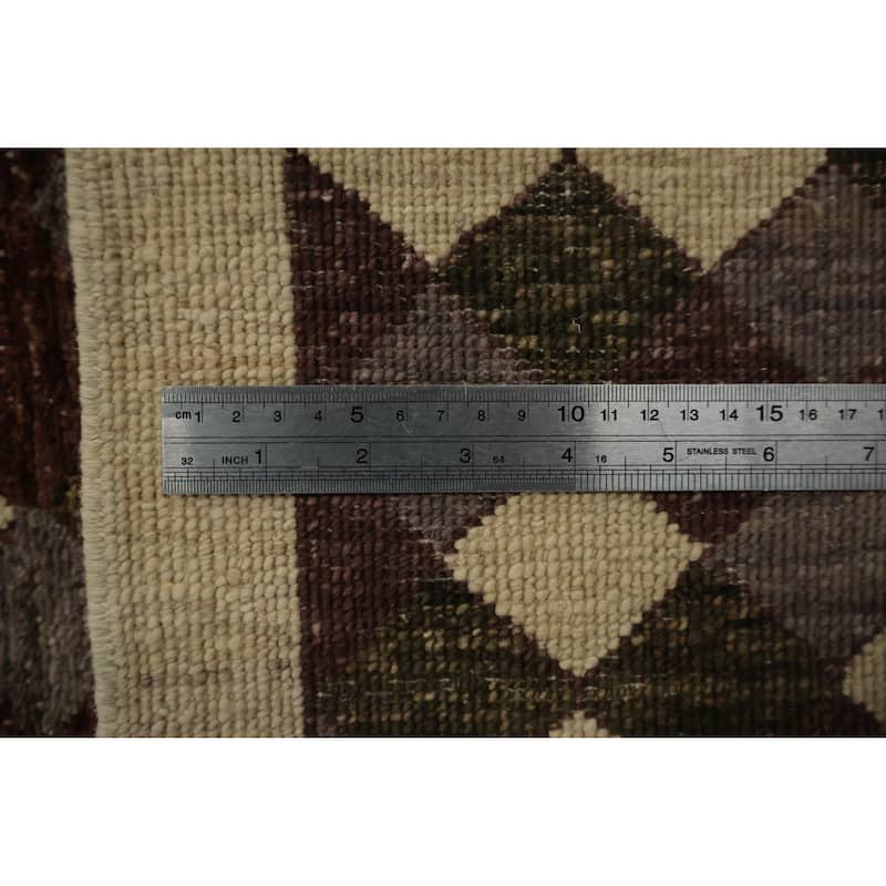 Hand Knotted Oriental 100% Wool Carpet Modern All-Over Brown Contemporary Area Rug - 6' 0'' X 3' 10''