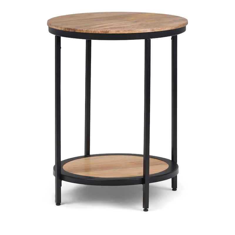 WYNDENHALL Alrich Industrial 18 inch Wide Metal Round Accent Side Table - 18 W x 18 D x 24 H