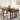 71 Inch Rectangular Dining Table for 6-8, Rustic Kitchen Table Dining Room Table with Rattan Frame - Deep Walnut & Yellow Rattan