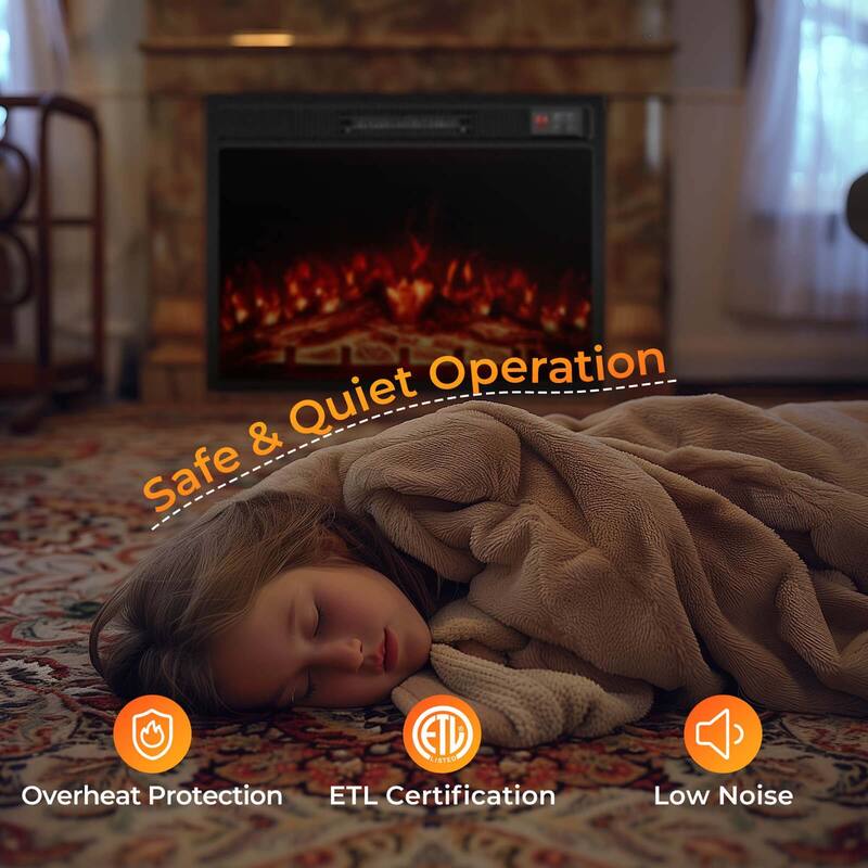 Costway 23" Electric Fireplace Insert with Remote Control Adjustable - See Details