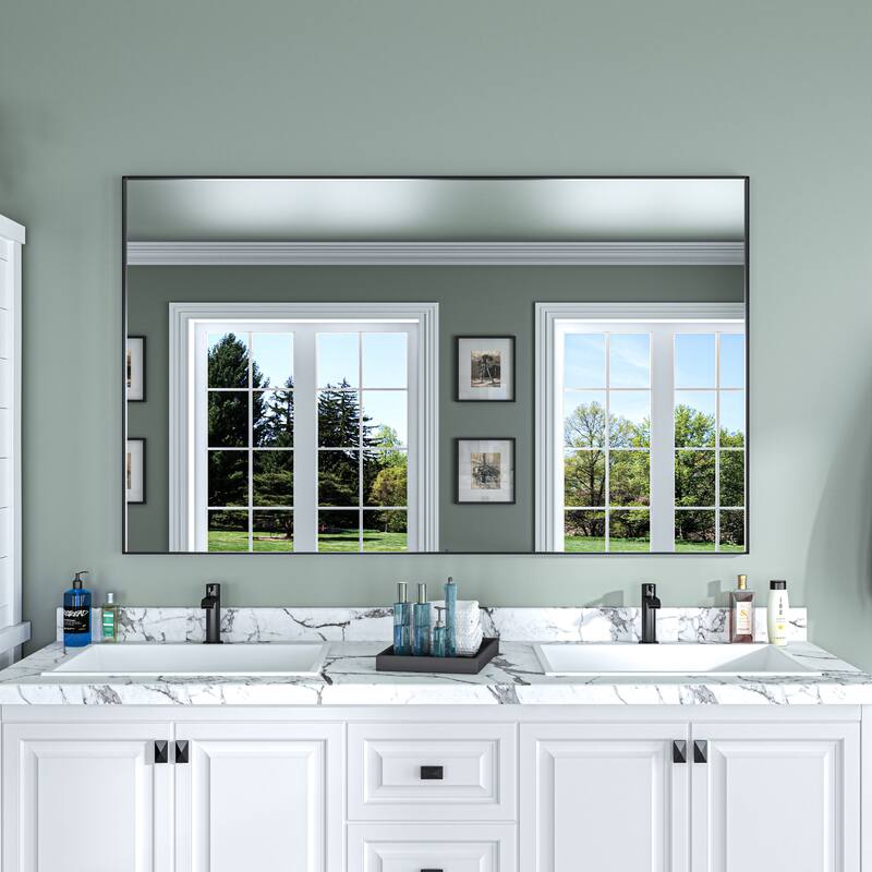 TOOLKISS Aluminum Alloy Round & Right Angle Frame Vanity Mirror