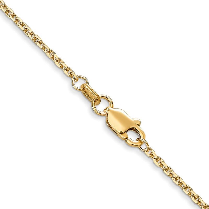 Curata 10k Yellow Gold 9-inch 1.3mm Diamond-cut Cable Chain Anklet Ankle Bracelet for Women