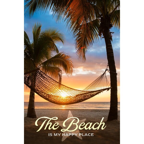 Hammock Sunset Beach Is My Happy Place Lantern Press Photography Art Print Multiple Sizes Available 9 X 12 Art Print