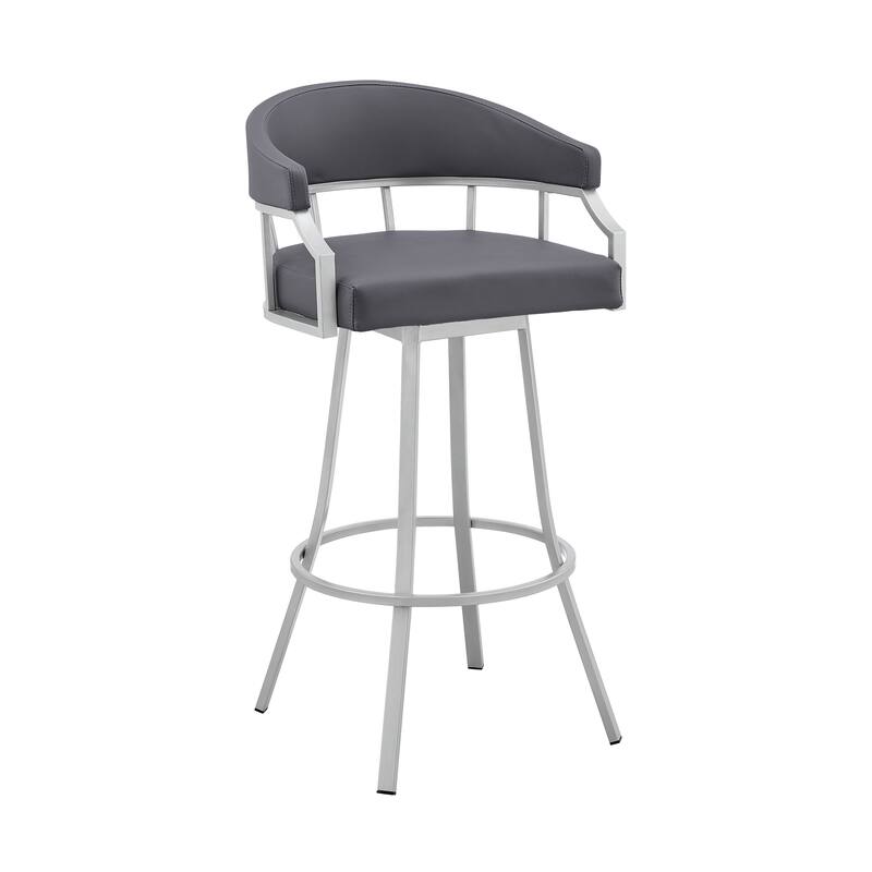 Valerie Modern Swivel Bar Stool, Upholstered Counter Height Chair with Metal Frame