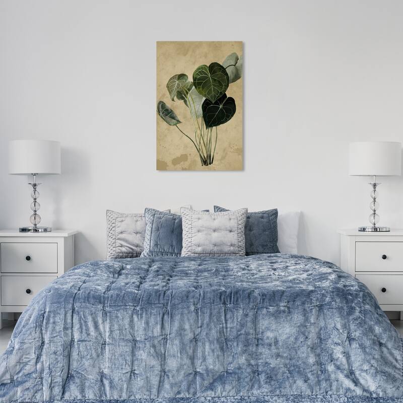 Wynwood Studio Canvas Floral and Botanical Botanical Leaf Coupling Green and Dark Green Farmhouse Wall Art Canvas Print - 24 x 36