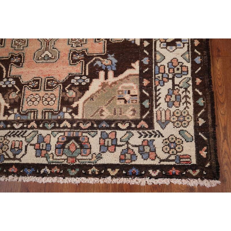 Hamedan Persian Accent Rug Hand-Knotted Wool Carpet - 4'0" x 6'5"