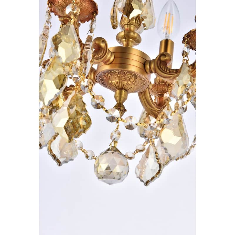 Fleur Illumination Collection Pendant D:10in H:10in Lt:4 French Gold Finish
